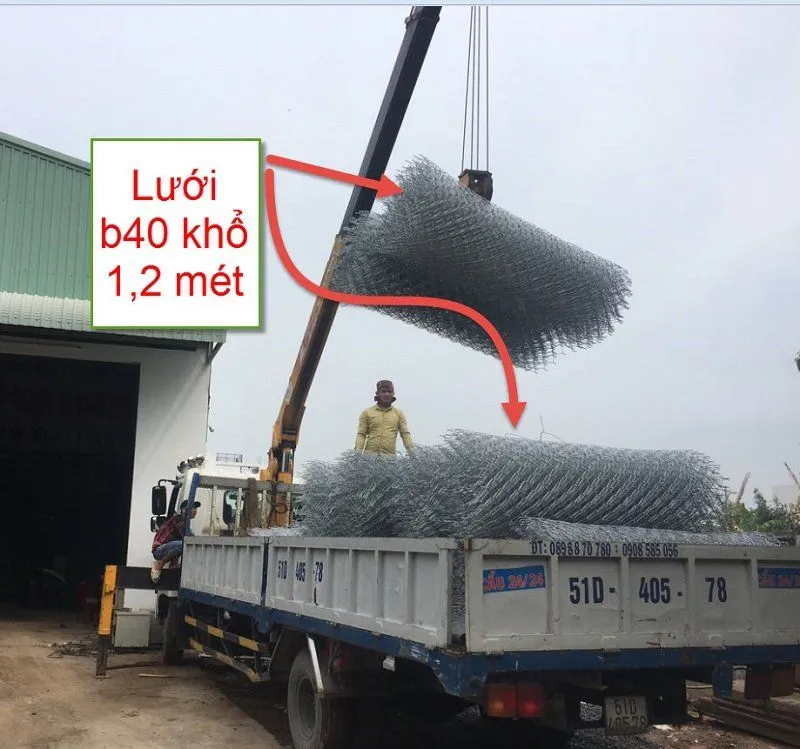 Lưới b40 mạ kẽm khổ 1,2 mét