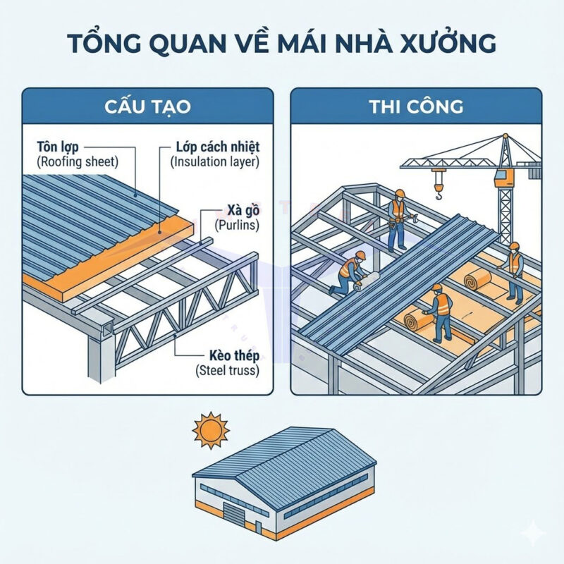 Nhà Khung Sắt Lợp Mái Tôn: Hướng Dẫn Chi Tiết Từ A-Z Cho Công Trình Công Nghiệp