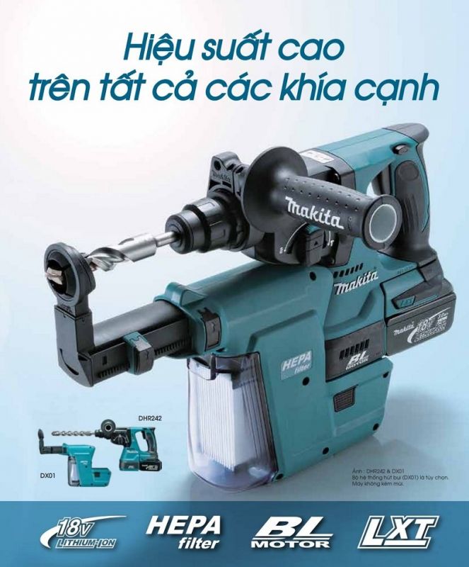 Máy Khoan Bê Tông Pin 18V Makita DHR242: Hiệu Suất Vượt Trội Cho Mọi Công Trình