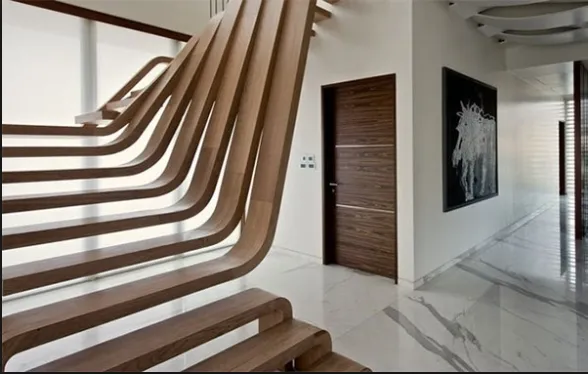 Mẫu cầu thang gỗ hiện đại