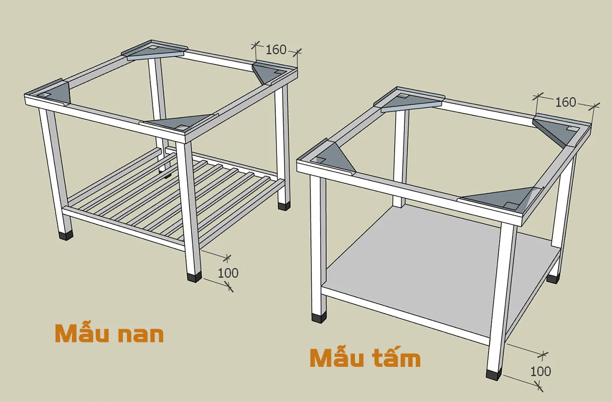 Chân máy giặt inox 304 hai tầng đa năng tối ưu không gian