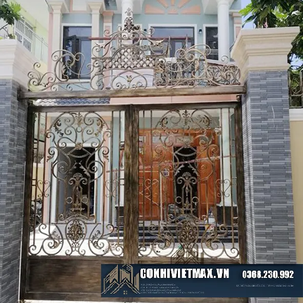 Mẫu cổng sắt đẹp hiện đại 2