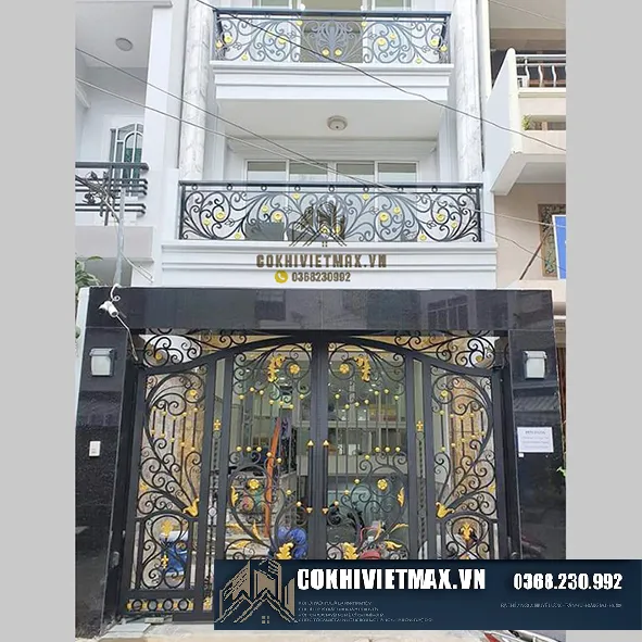 Mẫu cổng sắt đẹp hiện đại 9