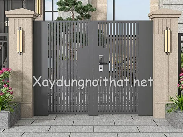 Mẫu cửa cổng sắt 2 cánh đẹp, đơn giản