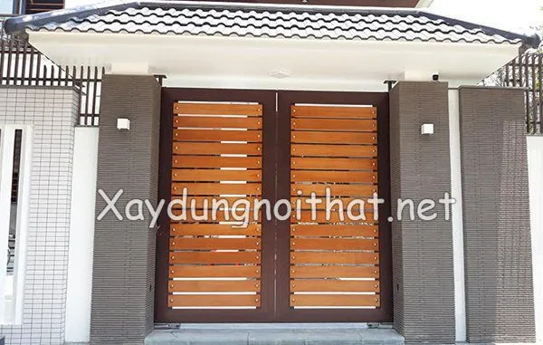 Mẫu cửa cổng sắt 2 cánh sang trọng