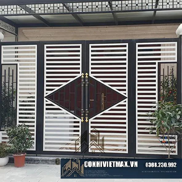 Mẫu cửa cổng sắt đẹp hiện đại