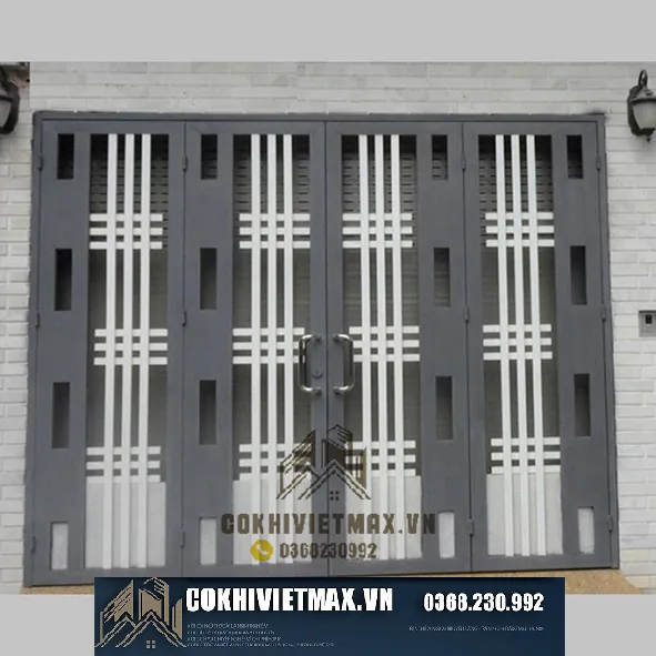 Mẫu cổng sắt hộp đẹp và chắc chắn