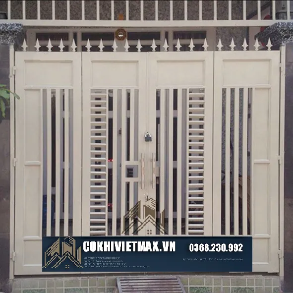 Mẫu cổng sắt hộp đẹp cho nhà phố
