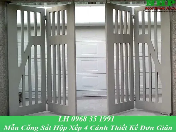 Mẫu cửa cổng xếp được xếp về 2 bên khi mở cửa