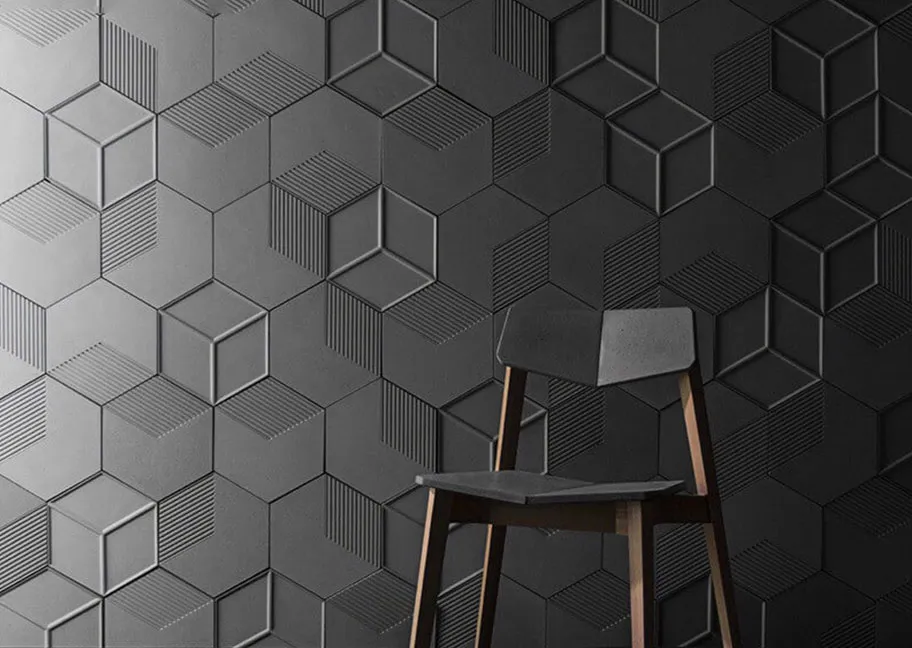 Mẫu gạch bê tông trang trí màu đen