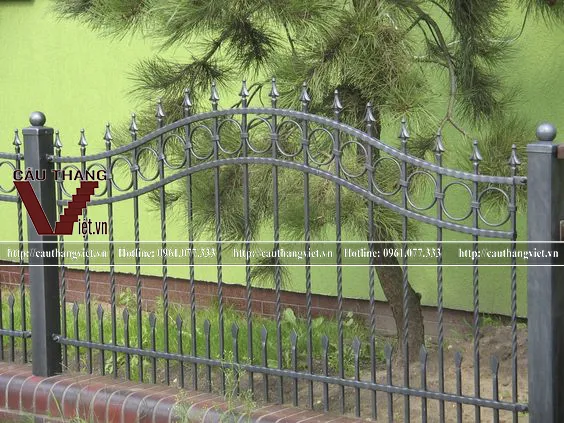 Mẫu hàng rào sắt hộp đơn giản