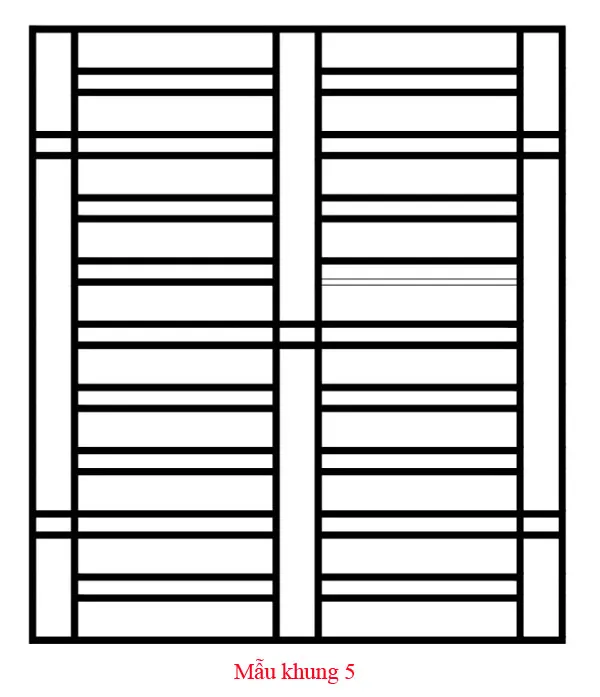 Mẫu khung cửa sổ chia nan ngang kép