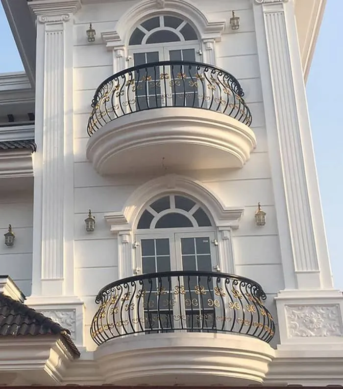 Mẫu lan can sắt mặt tiền nhà mỹ thuật tuyệt đẹp