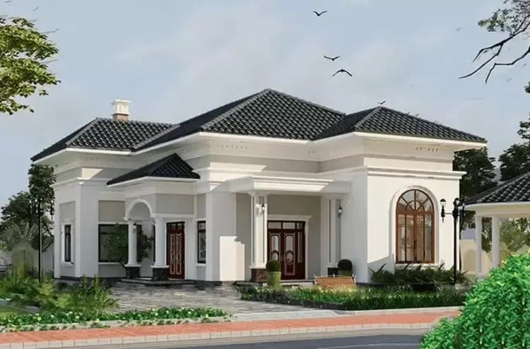 Mẫu nhà cấp 4 đẹp 100m2 3 phòng ngủ biệt thự