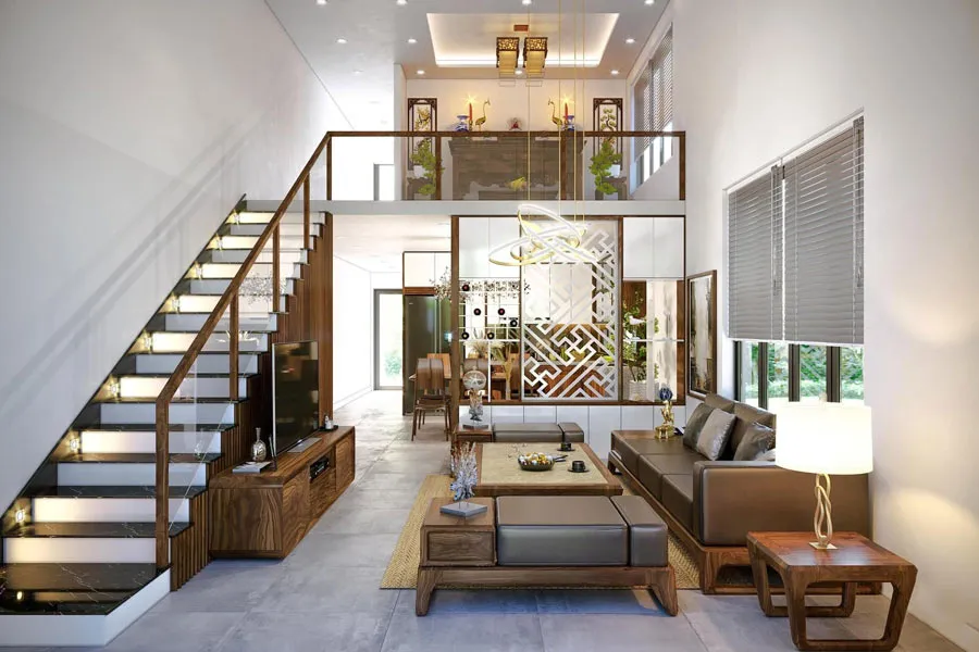 Mẫu nhà cấp 4 gác lửng đúc giả đẹp