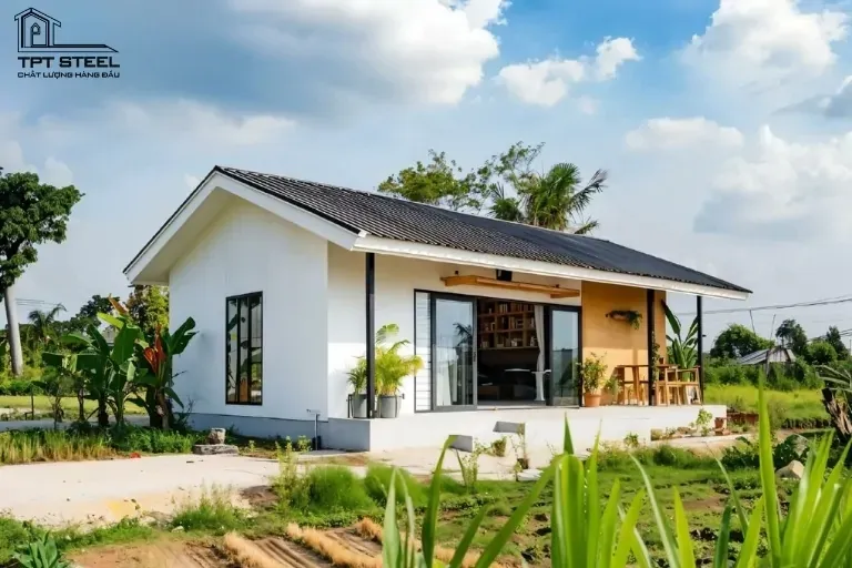 Mẫu nhà khung thép đơn giản nhưng rất chill