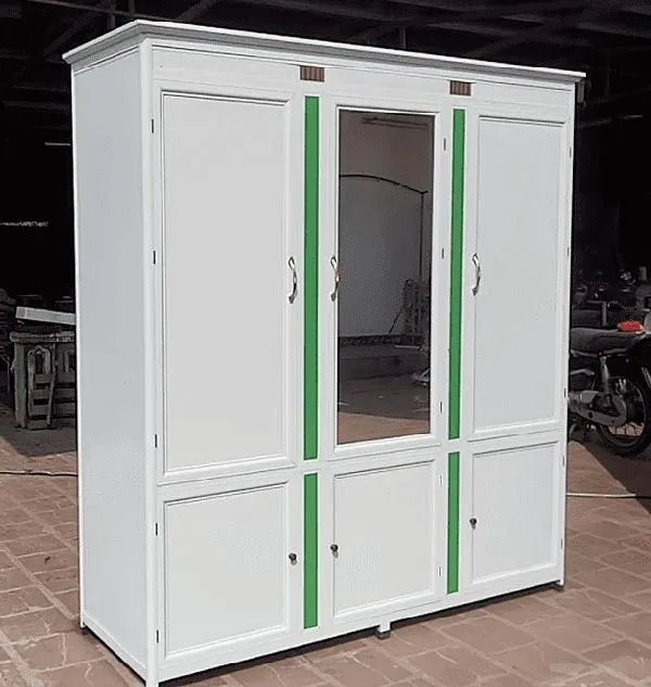 Mẫu tủ quần áo nhôm kính 3 buồng đẹp và hiện đại