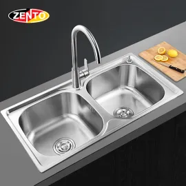 Chậu rửa chén bát inox 2 hố SK7843-304TM