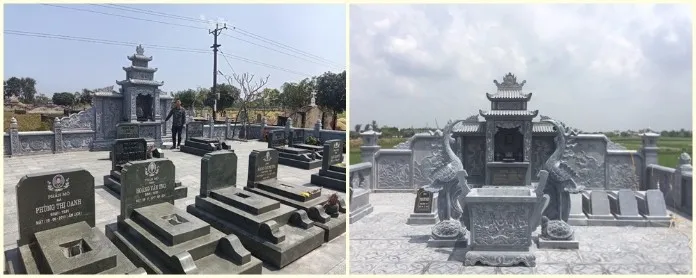 Mô tả: Các loại mộ bê tông đúc sẵn với nhiều kiểu dáng khác nhau