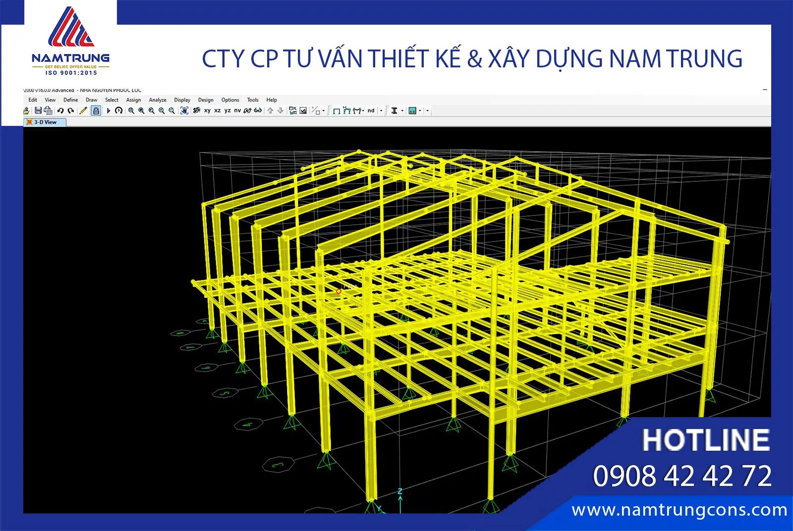 Mô hình kết cấu thép trên SAP2000