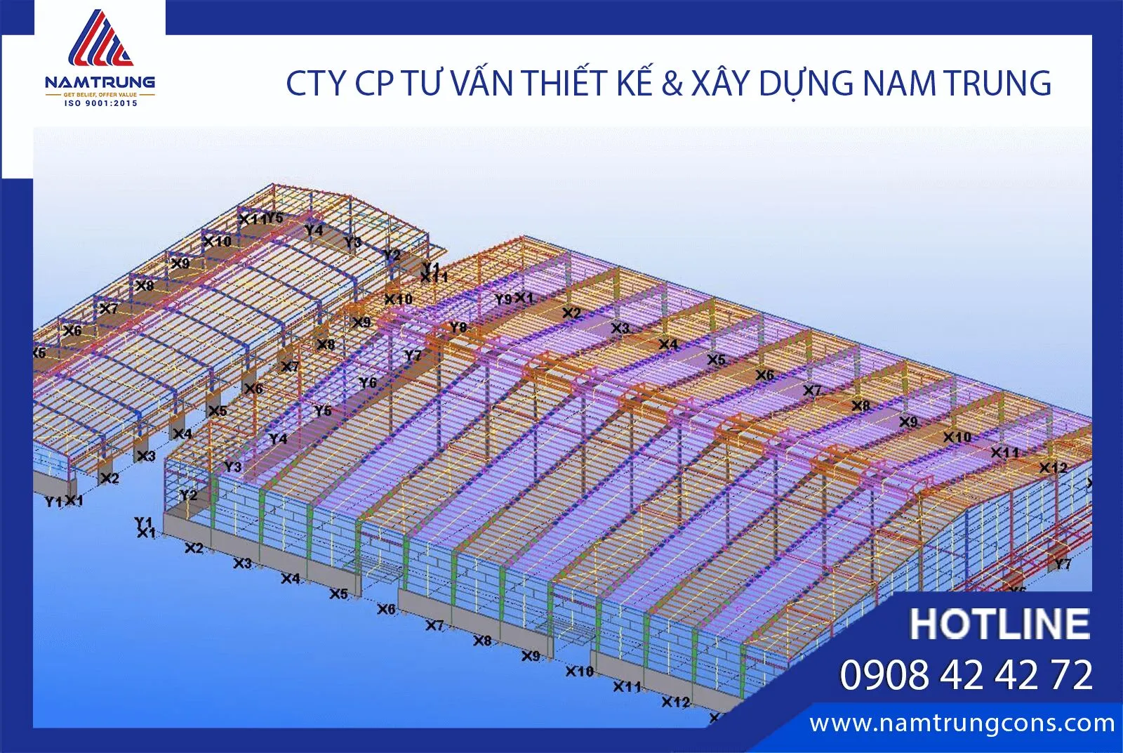 Mô hình Tekla kết cấu thép nhà xưởng