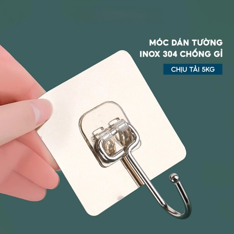 Móc Treo Đồ Inox 304 Dán Tường Chịu Lực Siêu Bền