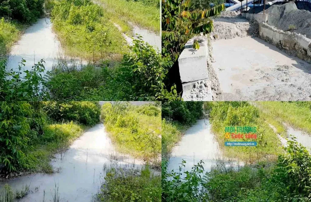 Nước thải trong quá trình sản xuất bê tông được nhà máy bê tông Lê Phan Nhơn Trạch xả vô tội vạ ra môi trường
