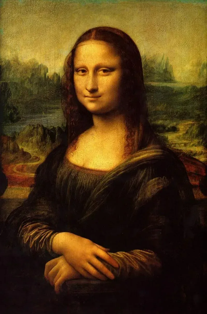 Kiệt tác Mona Lisa (La Gioconda), bức chân dung sơn dầu nổi tiếng nhất thế giới của Leonardo da Vinci tại Bảo tàng Louvre.