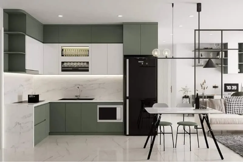 Tủ bếp MFC phủ Laminate với độ bền cao