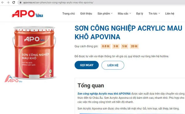 Sơn công nghiệp Acrylic APOVINA