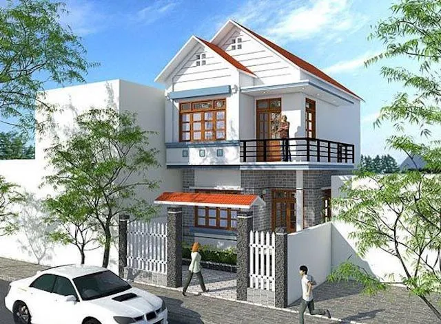 Nhà mái thái 2 tầng với vẻ đẹp sang trọng