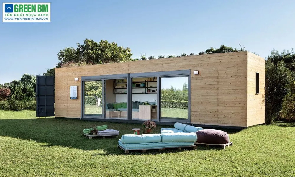 Mẫu nhà cấp 4 khung sắt phong cách hiện đại