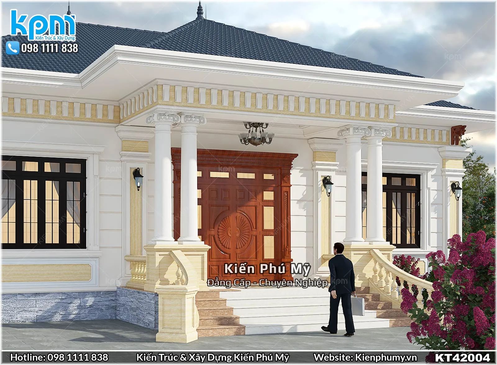 Bậc tam cấp kết nối sân và nhà