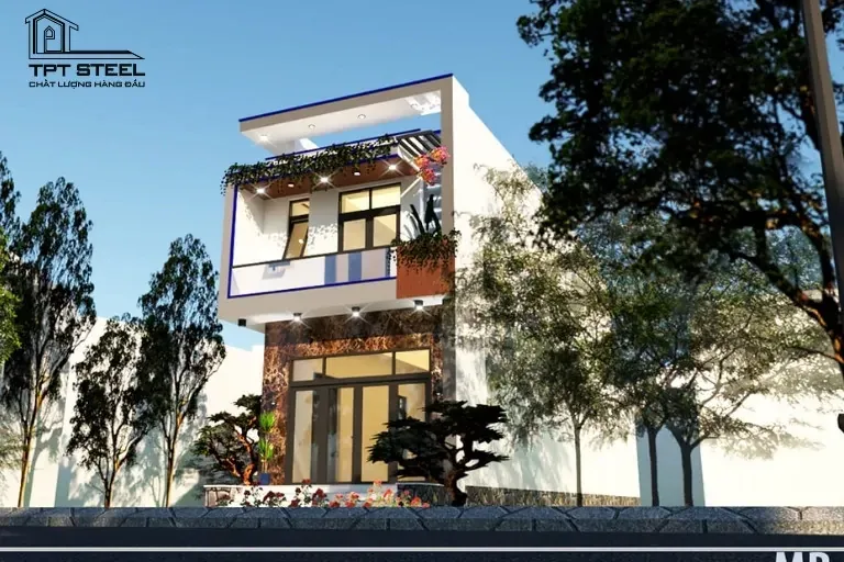 nhà khung thép 2 tầng giá rẻ