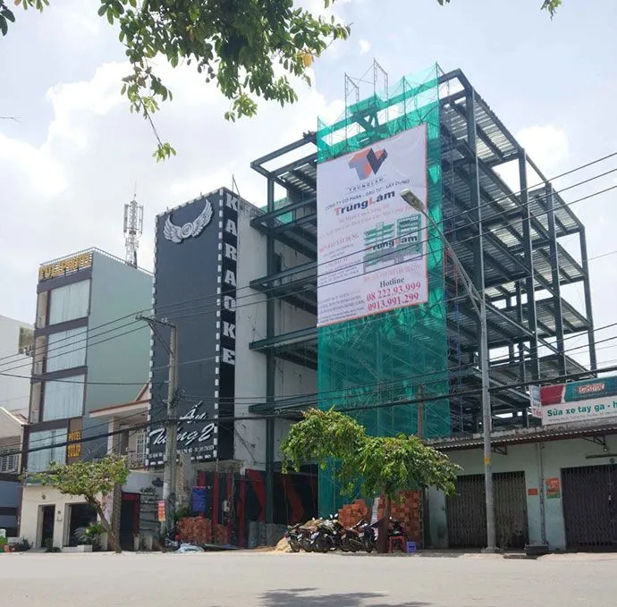 Xây nhà khung thép 5 tầng