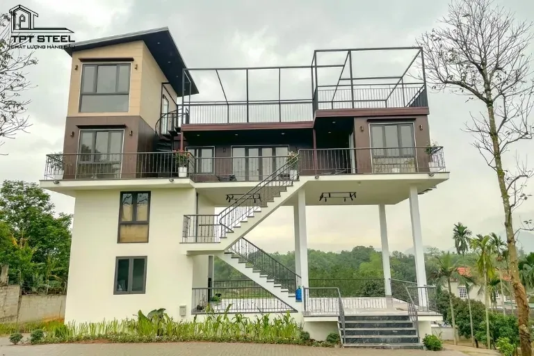 nhà thép tiền chế 2 tầng