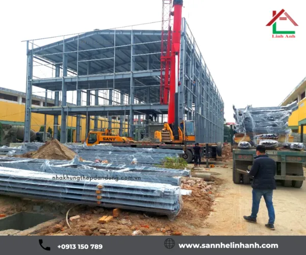 Nhà kho thép tiền chế ở kho 708 cục quân y