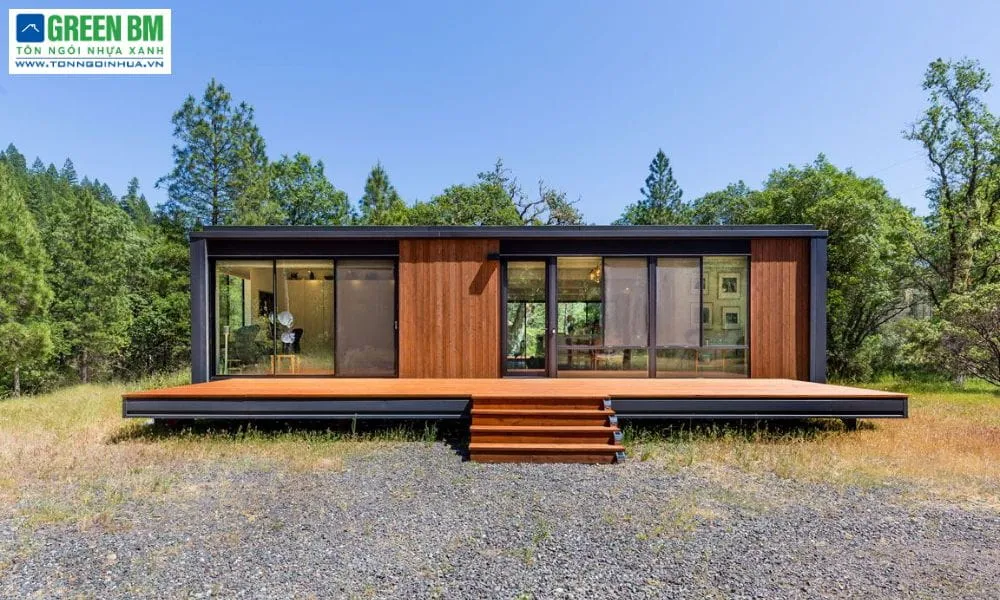 Mẫu nhà tiền chế giá rẻ mái bằng