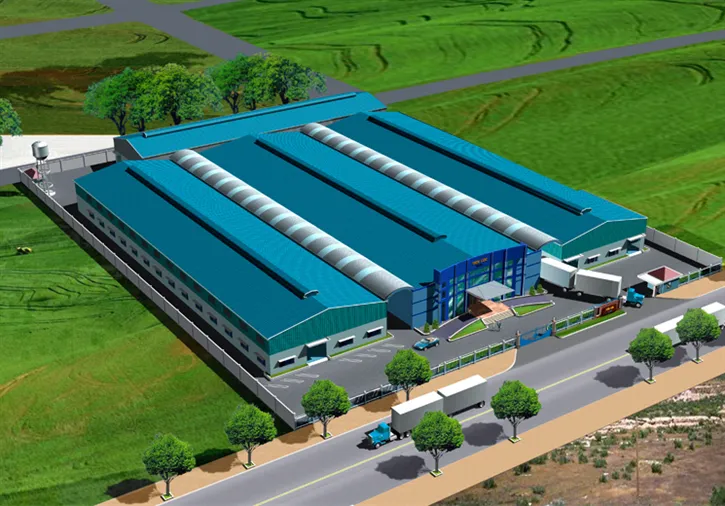 Nhà xưởng liên kế có đường giữa tối ưu vận chuyển