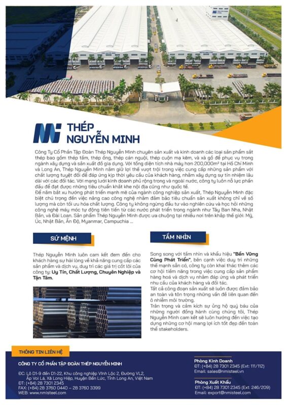 Công Ty Cổ Phần Tập Đoàn Thép Nguyễn Minh: Chuyên Gia Thép Hàng Đầu Việt Nam