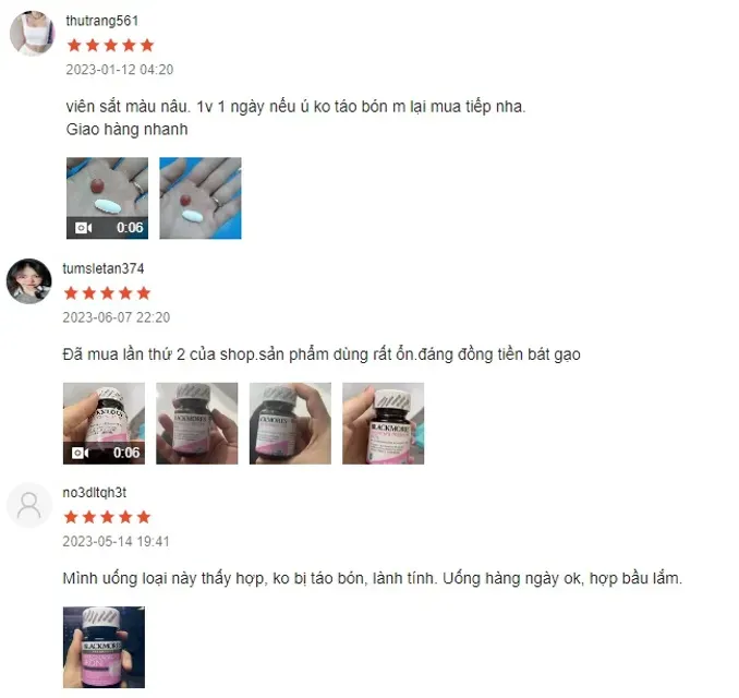 Phản hồi thực tế từ người dùng về viên sắt Blackmores Pregnancy Iron