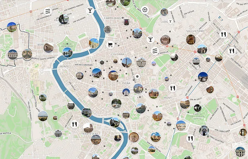 Bản đồ các tuyến đường và thành phố chính của Đế chế La Mã cổ đại, thể hiện sự bành trướng và ảnh hưởng của nền văn minh La Mã