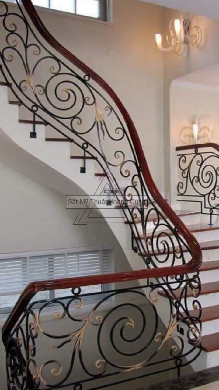 Cầu thang sắt nghệ thuật đẹp CT31