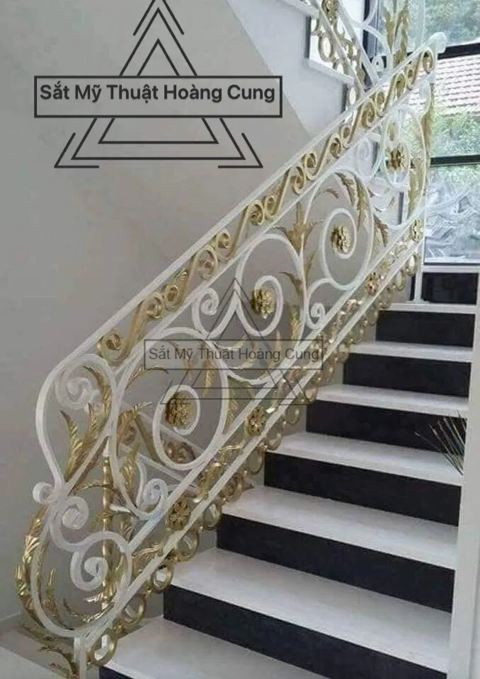 Cầu thang sắt nghệ thuật đẹp CT06