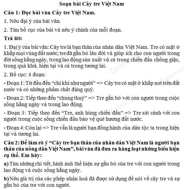 Cây Tre Việt Nam Thép Mới Ngữ Văn 6: Phân Tích Chi Tiết Tác Phẩm
