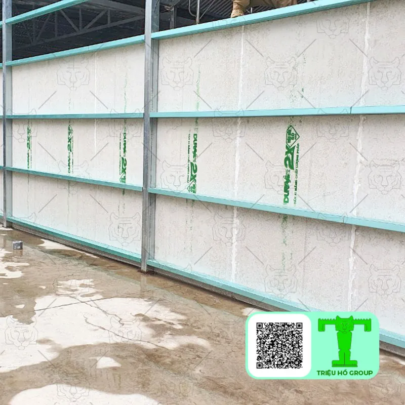 Sử dụng tấm bê tông nhẹ Vĩnh Tường dày 10mm làm vách hoặc tường cho các công trình dân dụng và công nghiệp