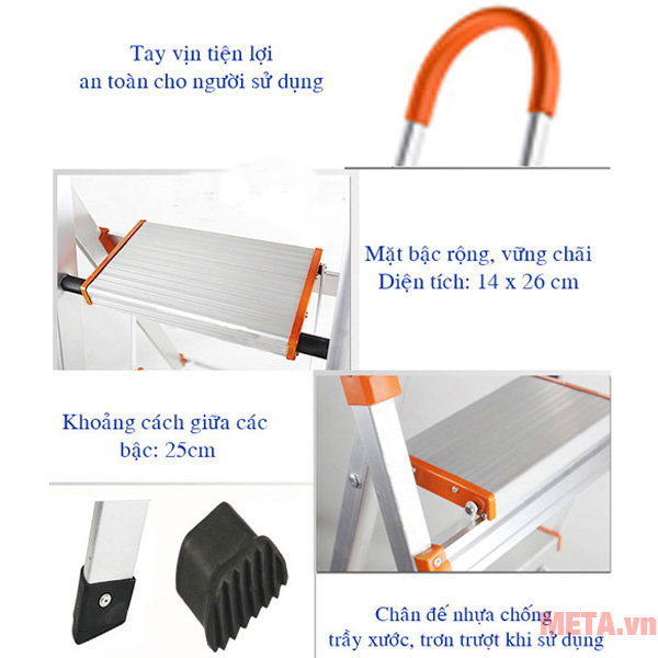 Thang Ghế Inox 5 Bậc Nikita IN-05: Lựa Chọn An Toàn, Tiện Lợi Cho Mọi Gia Đình