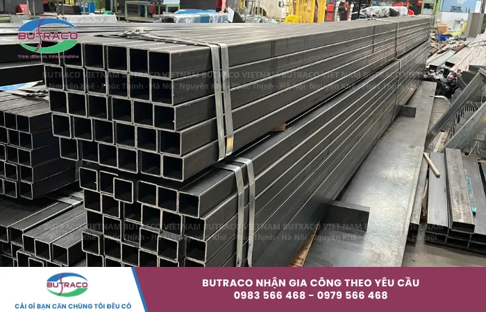 Hình ảnh minh họa các loại thép hộp với kích thước khác nhau