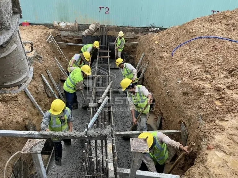 Thi công móng nhà thép tiền chế