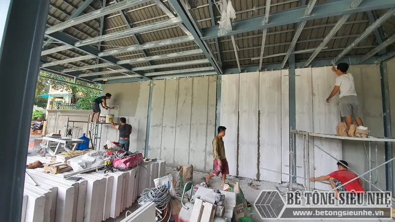 Làm nhà lắp ghép từ tấm ALC tại Thạch Thất Hà Nội - 01